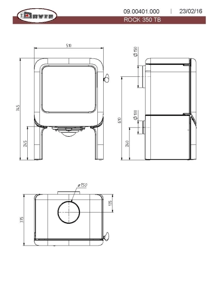Піч Dovre ROCK 350TB/E12