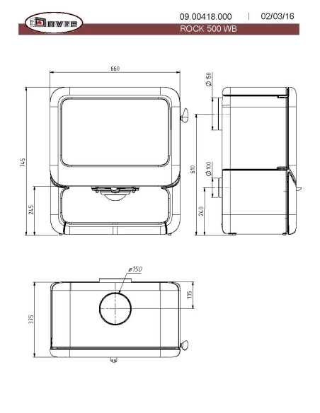 Піч Dovre ROCK 500WB