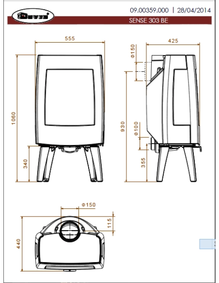 Піч Dovre SENSE 303