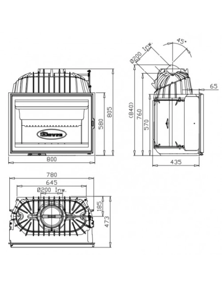 Камінна топка Dovre 2180CBS